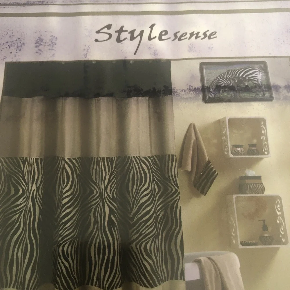 Zebra Fabric Shower Curtain Zuma 72